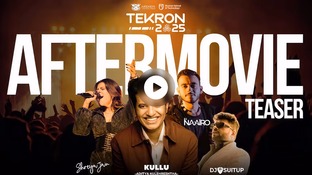 Promotional image for 'TEKRON 2025 Aftermovie Teaser' showing performers against a crowd background.