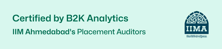 IIM Ahmedabad — Placement Auditors, certified by B2K Analytics