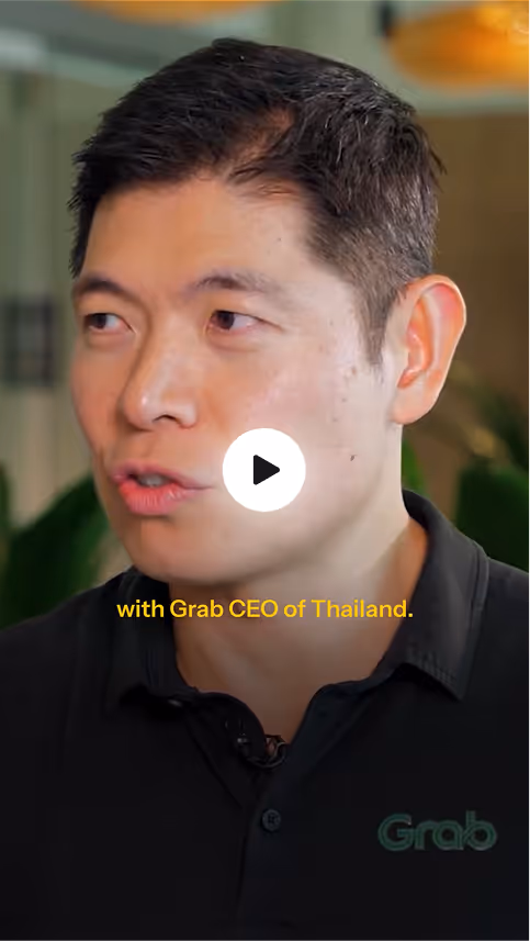 Video thumbnail: a student with the Grab CEO of Thailand