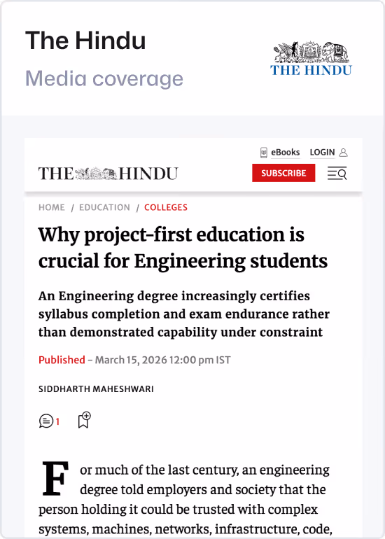 The Hindu: Why project-first education is crucial for Engineering students