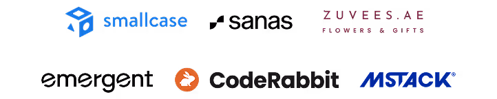 Hiring companies including Smallcase, Sanas, Zuvees, Emergent, CodeRabbit and MStack